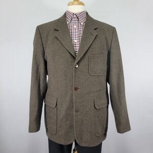 Structure Men's Sport Coat Blazer‎ Three Button Olive Wool Blend Size 44R